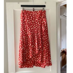 Madewell Ruffle-Wrap Midi Skirt